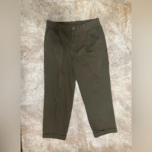 Men's Olive Green Casual Chino Pants Size 38